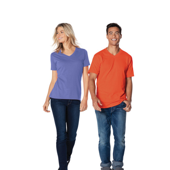 Port & Company® Ladies Core Cotton V-Neck Tee