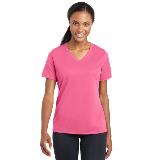 Sport-Tek® Ladies PosiCharge® RacerMesh® V-Neck Tee