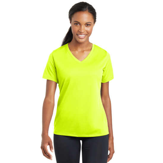 Sport-Tek® Ladies PosiCharge® RacerMesh® V-Neck Tee
