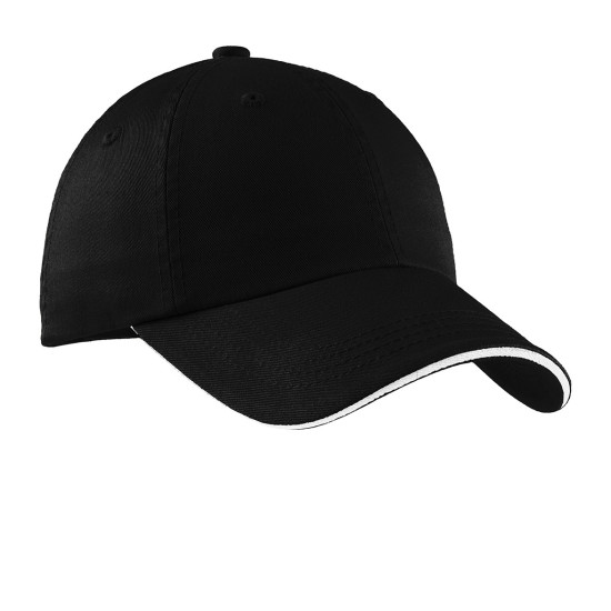 Port Authority® Sandwich Bill Cap with Striped Closure