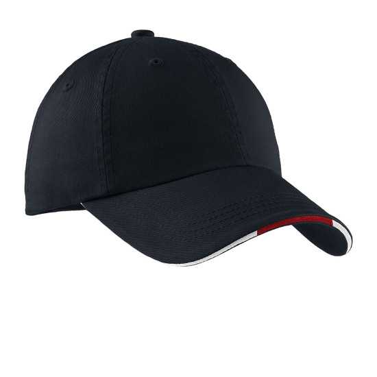 Port Authority® Sandwich Bill Cap with Striped Closure