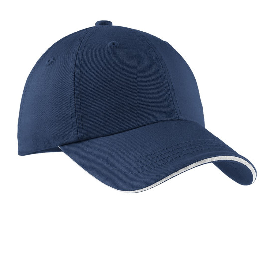 Port Authority® Sandwich Bill Cap with Striped Closure