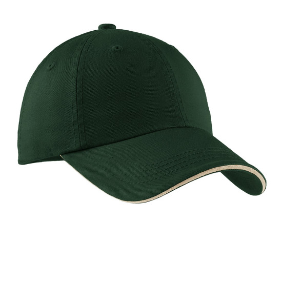 Port Authority® Sandwich Bill Cap with Striped Closure