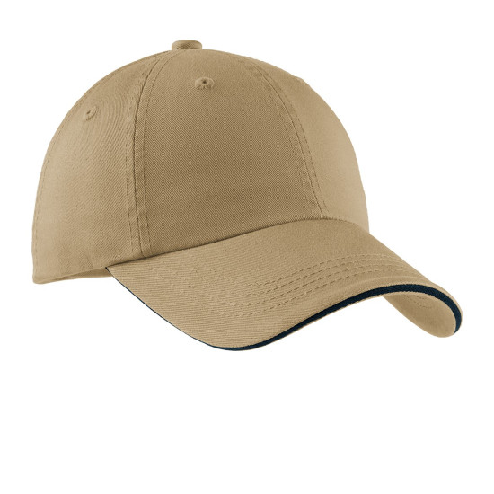 Port Authority® Sandwich Bill Cap with Striped Closure