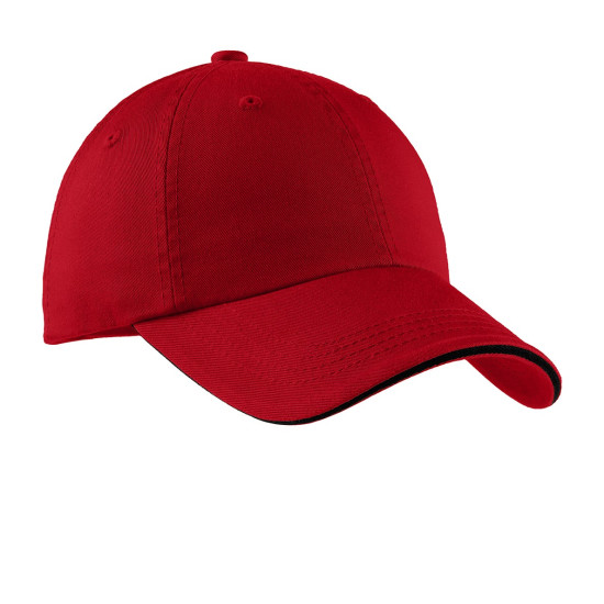 Port Authority® Sandwich Bill Cap with Striped Closure