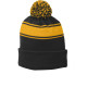 Sport-Tek® Stripe Pom Pom Beanie