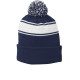 Sport-Tek® Stripe Pom Pom Beanie