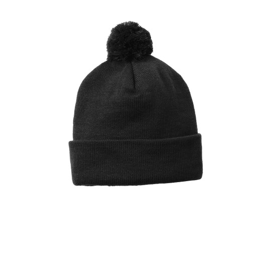 Sport-Tek ® Solid Pom Pom Beanie
