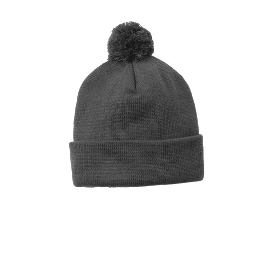Sport-Tek ® Solid Pom Pom Beanie
