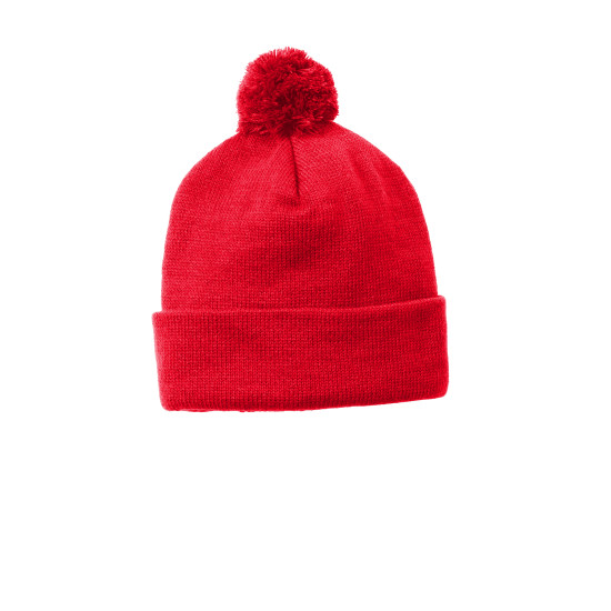 Sport-Tek ® Solid Pom Pom Beanie