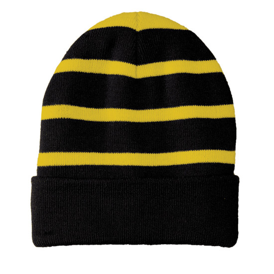 Sport-Tek® Striped Beanie with Solid Band