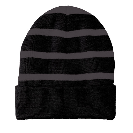 Sport-Tek® Striped Beanie with Solid Band