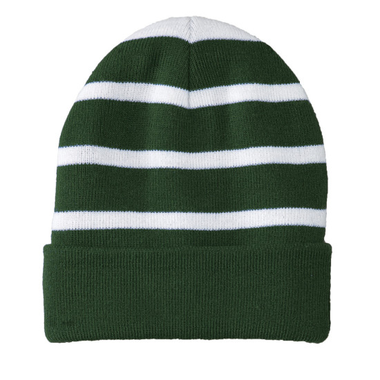 Sport-Tek® Striped Beanie with Solid Band