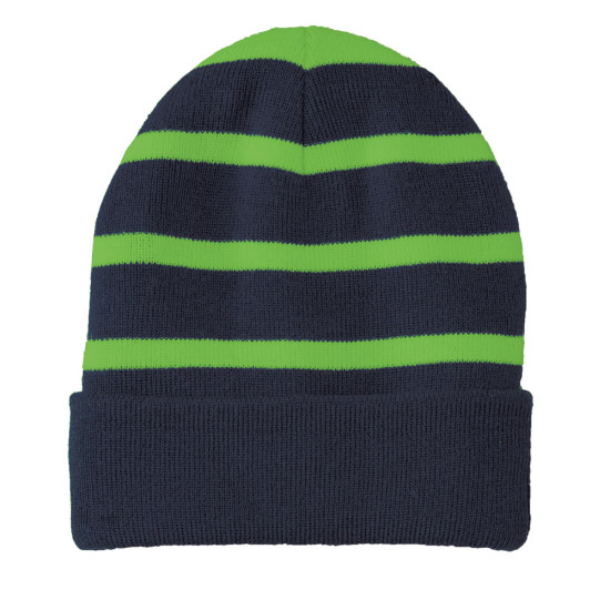 Sport-Tek® Striped Beanie with Solid Band