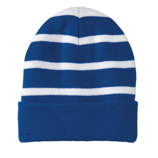 Sport-Tek® Striped Beanie with Solid Band