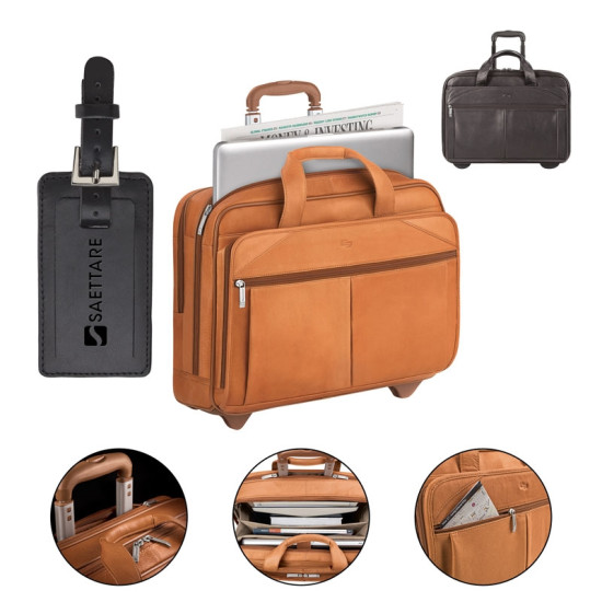 Solo® Walker Leather Rolling Case