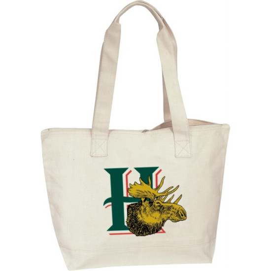 Zipper Canvas Tote Bag