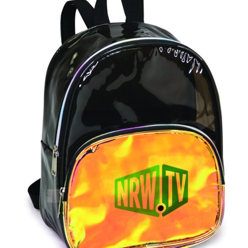 Transparent black/iridescent gold backpack