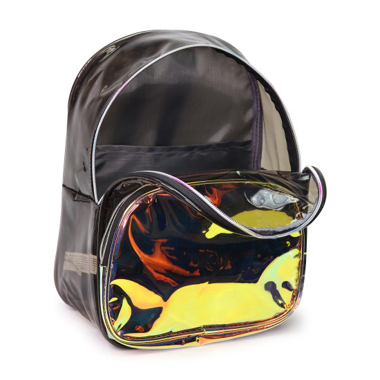 Transparent black/iridescent gold backpack