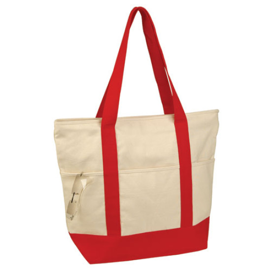 Deluxe Zippered Cotton Canvas Tote Bag