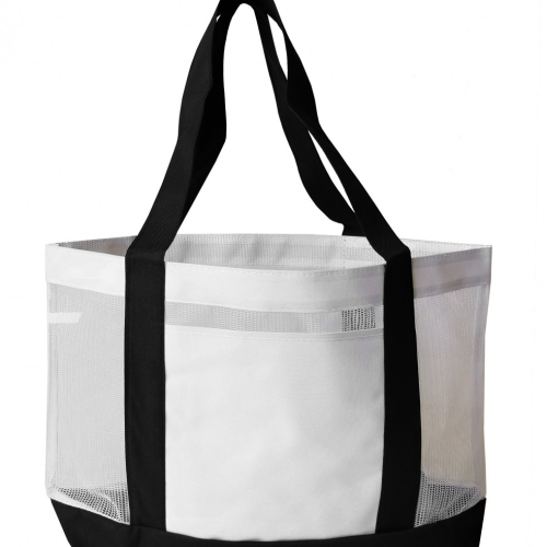Color Trim Mesh Open Tote