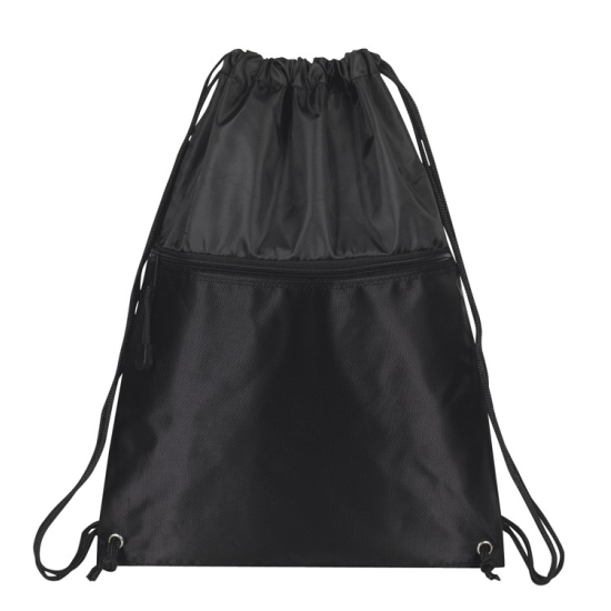 Drawcord Backpack w/ Zipper Pocket