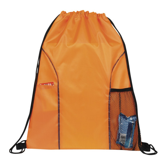 Dual Pocket Drawstring Backpack