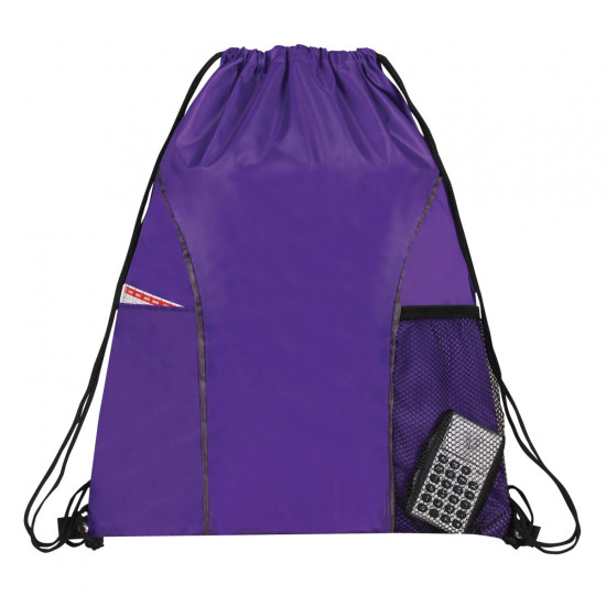 Dual Pocket Drawstring Backpack
