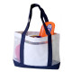 Color Trim Mesh Open Tote