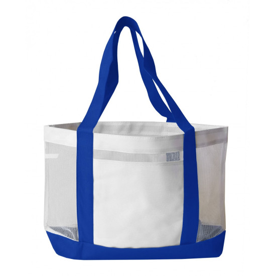 Color Trim Mesh Open Tote