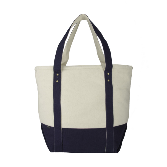 Seaside Zippered Cotton Tote Bag