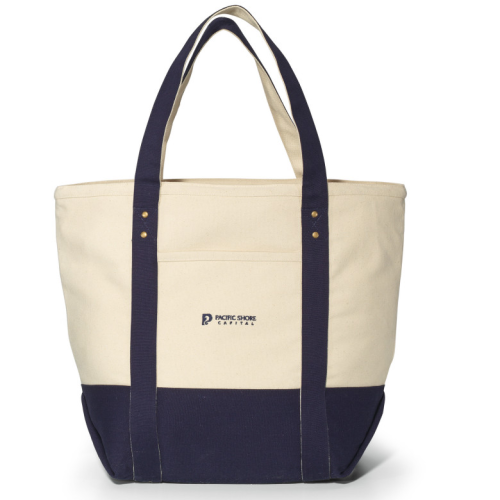 Seaside Zippered Cotton Tote Bag