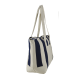 Large Striped Canvas Tote Bag