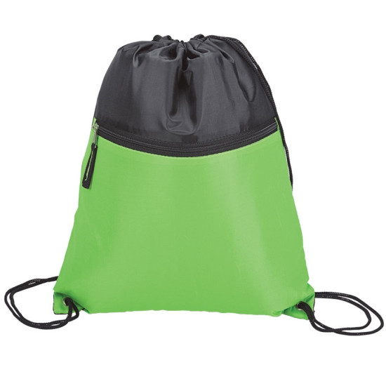 Drawstring Sports Bag With Zip Pocket